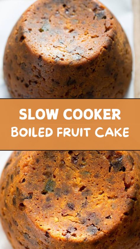 Slow Cooker Boiled Fruit Cake Slow Cooker Fruit Cake, Boiled Fruit Cake Recipes, Boiled Fruit Cake, Cinnamon Tea Cake, Tea Loaf, Tea Cakes Recipes, Dried Fruit Mix, Slow Cooker Desserts, Slow Cook