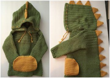 Boy Crochet Patterns, Crochet Dinosaur Patterns, Dinosaur Sweater, Crochet Hoodie, Crochet Cardigan Sweater, Crochet Toddler, Crochet Dinosaur, Crochet Elephant, Haken Baby