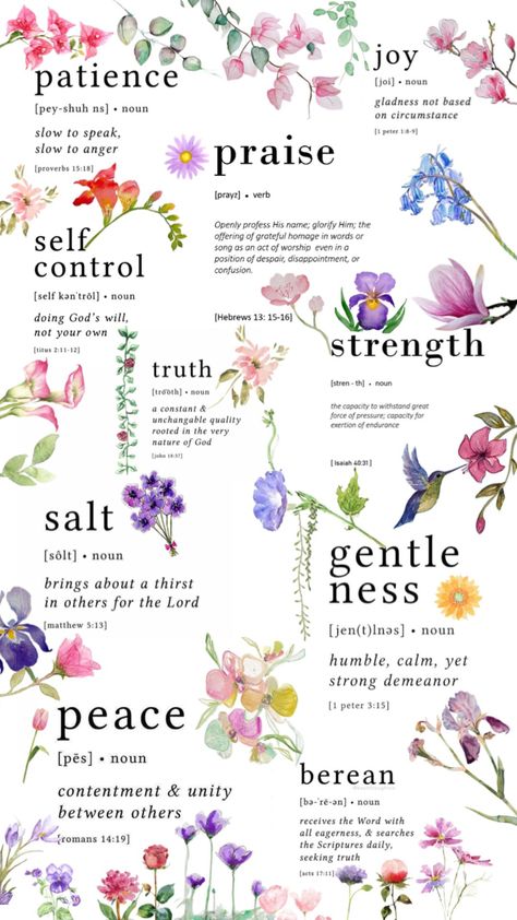 💐 #biblical #bible #definitions #love #pretty #flowers #pretty #simple #cute Biblical Flowers, Bible Verse Vinyl, Journal Bible Quotes, Cute Bible Verses, Slow To Speak, Cute Bibles, Christian Backgrounds, Bible Journal Notes, Slow To Anger