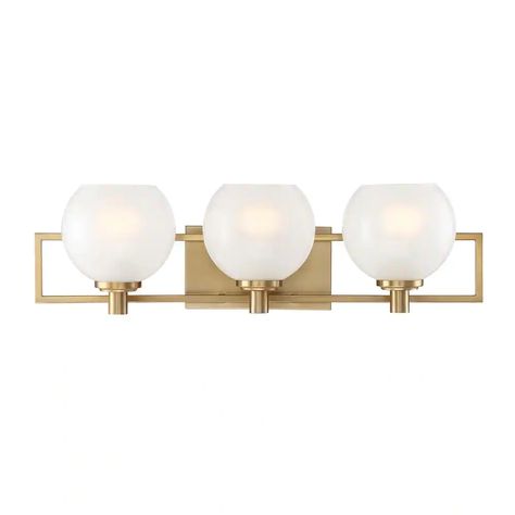 Sassy yet refined. Lively yet sophisticated. The Cowen collection is luxuriously modern in taste and style. This wall mounted light is designed for easy installation in damp locations such as bathrooms Mansion Basement, Nice Bathrooms, Brick Mansion, Mid Century Modern Vanity, Vanity Light Bar, Light Fixtures Bathroom Vanity, Inspiration Bathroom, Gold Fixtures, Contemporary Vanity