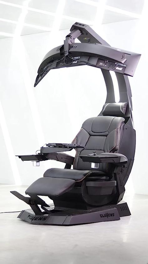 Imperatorworks Unicorn 2.0 Manticore Model Zero Gravity Gaming Chair Cockpit Gaming Workstation Executive seat (Black Support 3 Monitors can Extent to 5 Monitors Gaming Workstation, Most Comfortable Chair, Tech Room, Best Gaming Setup, Future Gadgets, Multi Screen, Computer Work, Computer Workstation, Keyboard Tray