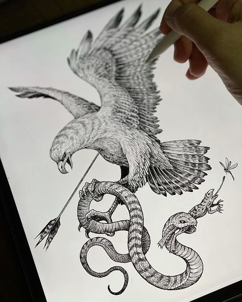 Dragon Tattoo Drawing, Small Symbol Tattoos, Rare Tattoos, Chain Tattoo, Capricorn Tattoo, Snake Tattoo Design, Nautical Tattoo, Photoshop Artwork, Eagle Tattoos