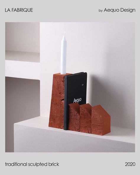 La Fabrique, by Aequo Design is a set made up of several elements forming a small factory that can be used as a candle holder and/or bookend. This creation is made in the Aequo workshop located in Douai, France: local, careful and reasoned production. Each brick is unique, the designers use them as they are, with their flaws, their rough edges, their trademarks, their history. • Coming soon on Perlo ! • By @aequo.design , photography by @studio.b.helle • #design #brutalistdesign #brick #brut... Brutalist Design, Design Photography, Candle Holder, Bookends, Coming Soon, Candle Holders, Candles, France, History