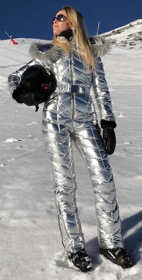 Ski Fashion Womens, Down Suit, Ski Jumpsuit, Winter Jumpsuit, Winter Suit, Snow Outfit, Metal Clothing, Ski Suit, Ski Fashion