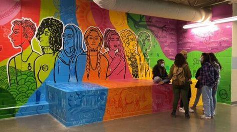 Diversity Mural, Mobile Journalism, Art Inventory, Mural Inspiration, School Murals, Mural Ideas, Mural Design, Colorful Artwork, Mural Art