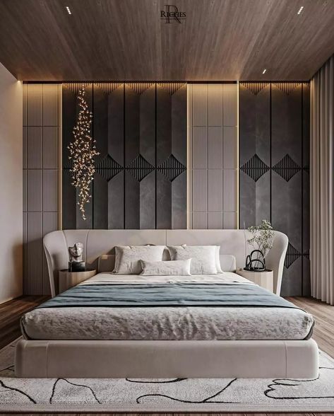 Unique Bedroom Design, Bed Headboard Design, Luxe Bedroom, Bedroom Interior Design Luxury, Modern Luxury Bedroom, Modern Bedroom Interior, Bad Inspiration, Luxury Bedroom Design, Bed Design Modern