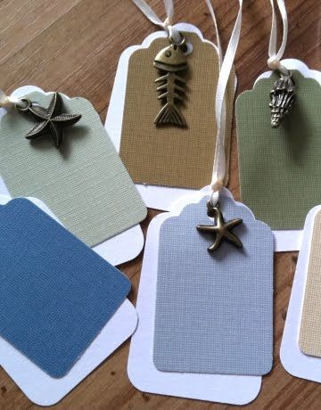 Beachy Christmas, Nautical Gifts, Handmade Gift Tags, Handmade Tags, Paper Tags, Christmas Gift Wrapping, Brown Paper, Christmas Gift Tags, Card Tags