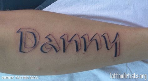 Get Danny's name tattooed on me somewhere.... Letter L Tattoo, Lettering Tattoos, L Tattoo, 3d Lettering, Lettering Tattoo, 3d Letters, Name Tattoo, Name Tattoos, Tattoo Lettering