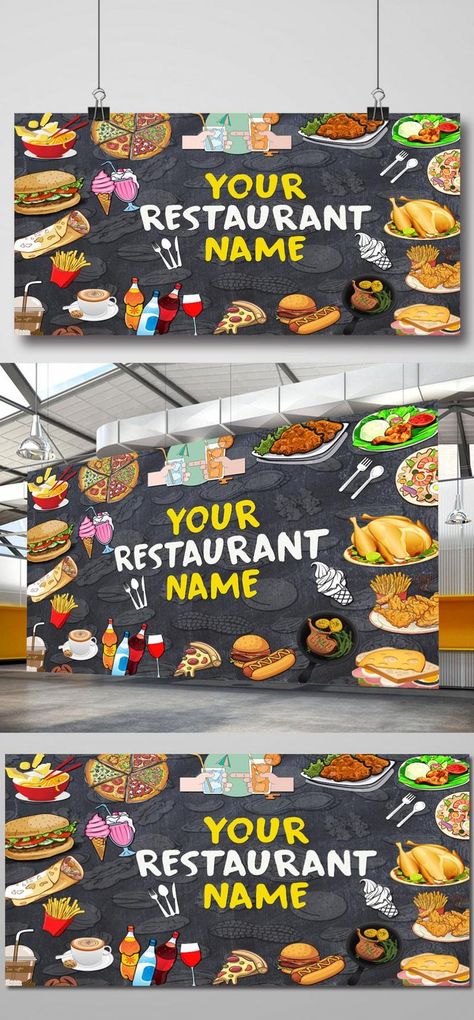 Exclusive Restaurant Signage Banner Design#pikbest# Banner Design For Restaurant, Restaurant Backdrop Ideas, Signage For Restaurant, Hotel Board Design, Banner Restaurant Design, Restaurant Poster Design Ideas, Restaurant Painting Ideas, Food Signage Design, Restaurant Name Board Design