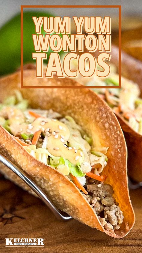 Craving something totally irresistible? 😍 Introducing Yum Yum Wonton Tacos! 🌮🔥 These flavor-packed bites, drizzled with Kelchner's Yum Yum Sauce, are here to steal the show.   #Kelchners #YumYumSauce #Tacos #Delicious #Foodie #NewProduct Won Ton Tacos Recipe, Wanton Tacos, Won Ton Tacos, Wonton Tacos, Spam Recipes, Creamy Horseradish Sauce, Yum Sauce, Yum Yum Sauce, Taco Ingredients