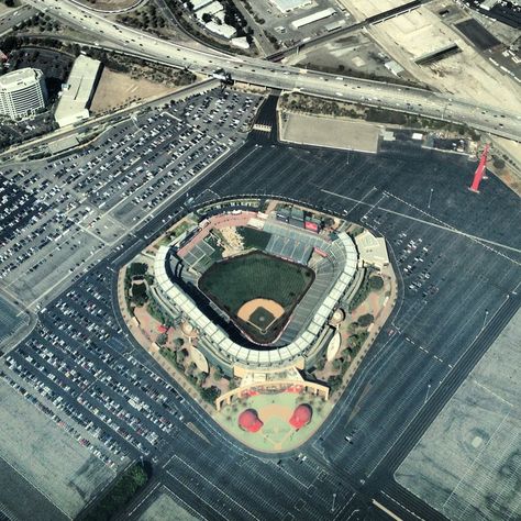 Angel Stadium.  Nice since the renovation, but no live organist- what gives?? Angel Stadium, Angels Baseball, Baseball Park, Stadium Design, Field Of Dreams, Los Angeles Angels, Baseball Stadium, Hockey Rink, Summer House