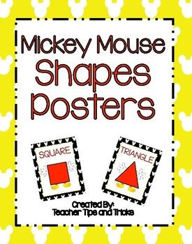 Mickey Mouse Shapes Posters by Teacher Tips and Tricks | TpT Disney Shapes For Classroom, Teacher Tips And Tricks, Ecse Classroom, Mouse Shapes, Daily 5 Posters, Daily Schedule Cards, Mickey Mouse Crafts, Disney Classroom, Mickey Mouse Theme