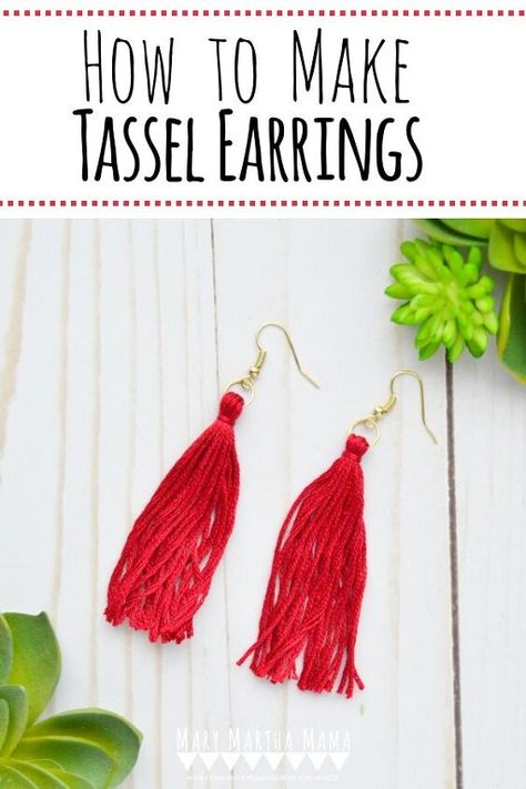 Tassle Earrings Diy, Make Your Own Earrings, Diy Tassel Earrings, How To Make Tassels, Mary And Martha, Jewelry Connectors, Jewelry Making Earrings, Dress Alterations, Diy Tassel