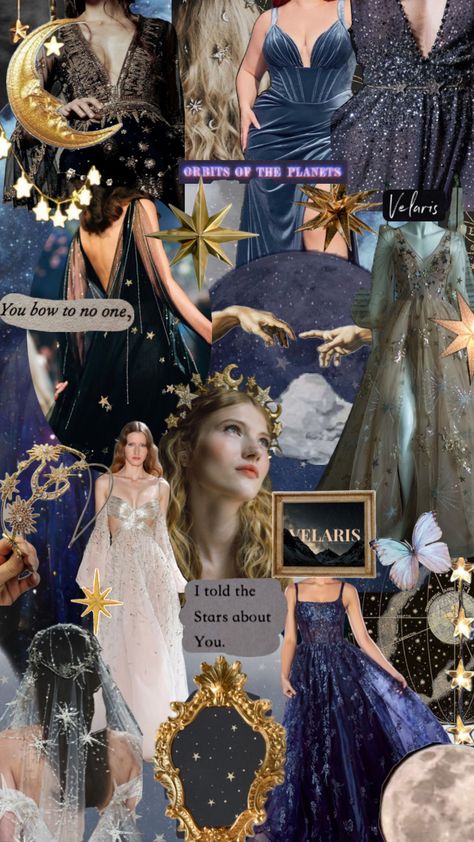 To the stars who listened #acotar #celestial #star #moon #zodiac #space #fantasy #ballgown #booktok #feyre Celestial Bday Party, Night Court Birthday Party, Acotar Baby Shower Ideas, Night Court Party, Acotar Birthday Party, Starry Night Birthday Theme, Starfall Party, Acotar Themed Party, Celestial Party Theme