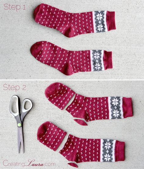 Creating Laura: DIY Arm Warmers Diy Arm Warmers From Sweaters, How To Make Arm Warmers From Socks, Diy Wrist Warmers, Diy Arm Warmers, Hand Warmers Diy, Diy Fashion Ideas, Diy Hand Warmers, Gloves Diy, Pola Lengan