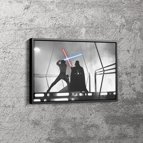 Vader And Luke, Darth Vader Luke Skywalker, Disney Products, Star Wars Luke, Dark Vador, Modern Canvas Art, Star Wars Poster, Canvas Gift, 3d Wall Art