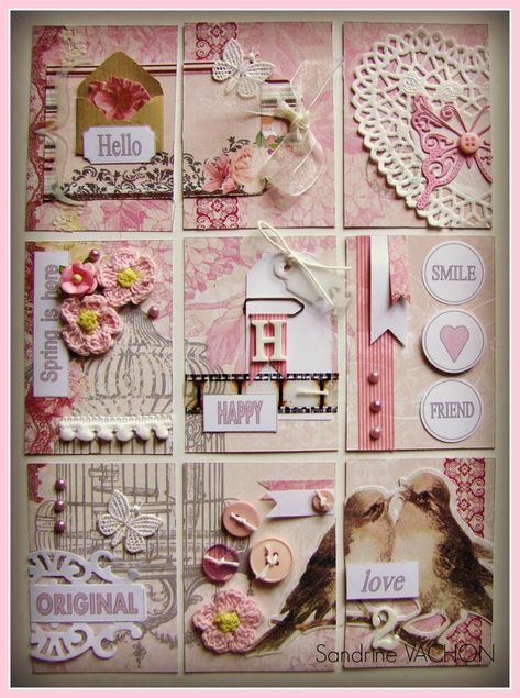 So Romantic ~ Valentine's Day Pocket Letter inspiration.  Enjoy visiting this blog for more inspiration: http://sandrinevachon.canalblog.com/archives/2015/06/03/32160350.html Pocket Letter Pals, Pocket Pal, Pocket Letter, Pocket Scrapbooking, Atc Cards, Shabby Chic Diy, Pocket Letters, Pocket Cards, Scrapbook Embellishments