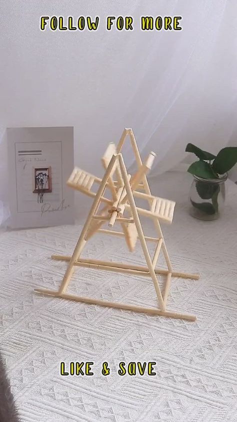 Bamboo Skewer Crafts, Skewer Crafts, Toothpick Crafts, Paper Straws Crafts, Windmill Diy, Popsicle Stick Crafts House, Diy Popsicle Stick Crafts, Wood Art Diy, Diy Crafts Love