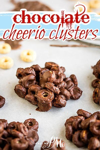 Chocolate Cheerio Clusters recipe by callmepmc.com is easy, luscious, & decadent. These chocolate clusters are perfect for holiday snacks, parties, or gifts. #baking #recipes #chocolate #gift #dessert Chocolate Cheerios Treats, Chocolate Covered Cheerios, Cheerio Clusters, Cheerio Snacks, Baking Recipes Chocolate, Holiday Desert Recipes, Adorable Desserts, Cheerios Recipes, Clusters Recipe