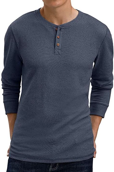 Great for daily wear, sports, casual wear, work, camping, beach, hiking, outdoor etc.Casual Henley T-shirt is a must have for seasonal changes. Fall Long Sleeve Shirts, Waffle Henley, Waffle Long Sleeve, Zipper Shirt, Mens Henley, How To Look Handsome, Men's Long Sleeve T-shirt, Henley Shirt, Casual Stylish