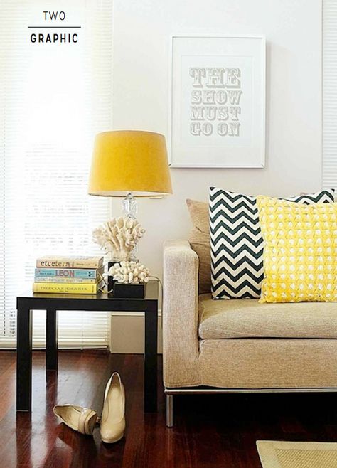 yellow-living-room-decor-idea Contemporary Living Room Design, Yellow Interior, We Are The World, Wooden Floor, Contemporary Living Room, Decor Idea, Apartment Living, Home Living Room, Creative Ideas