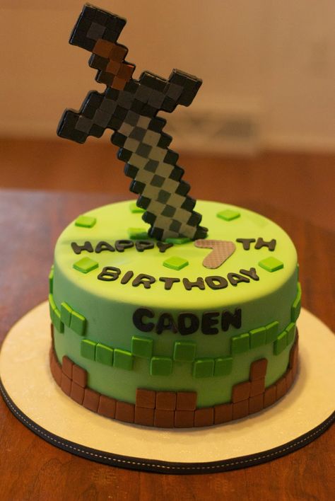 Not only Minecraft but it says Caden too!! I never see his name spelled "right" anywhere Minecraft Pasta, Pastel Minecraft, Minecraft Birthday Cake, Easy Minecraft Cake, Fondant Cake Topper, Minecraft Birthday Party, Minecraft Cake, Minecraft Birthday, Minecraft Party