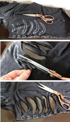 diy skeleton step by step Diy Skeleton, Fashion Costume Halloween, Diy Cut Shirts, Kostum Halloween, Scary Skeleton, Skeleton Halloween Costume, Halloween Decor Diy, Diy Kostüm, Skeleton Costume