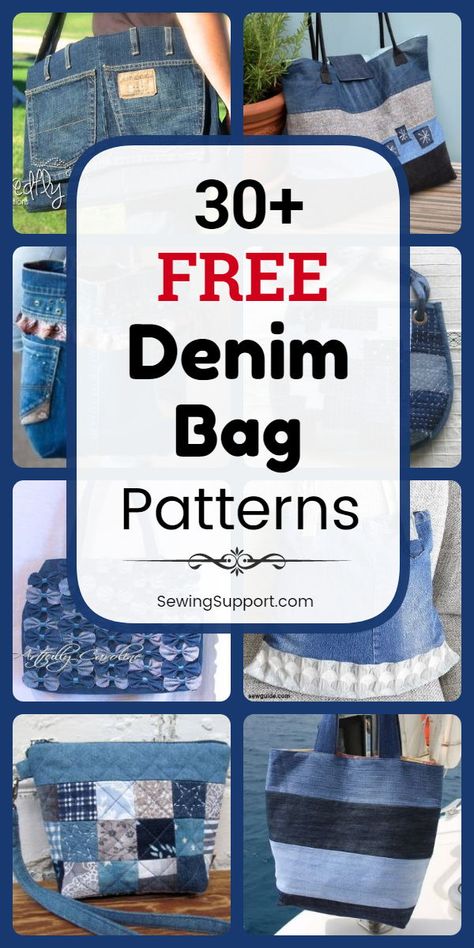 Återvinna Jeans, Tas Denim, Blue Jean Purses, Denim Bag Diy, Denim Bag Patterns, Jean Purses, Denim Crafts Diy, Sac Diy, Diy Jeans