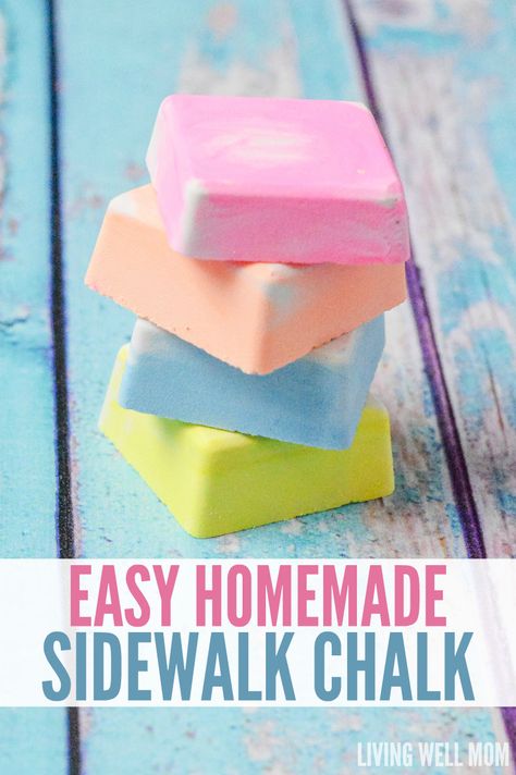 Sidewalk Chalk Recipe, Homemade Sidewalk Chalk, Sidewalk Chalk Paint, Homemade Chalk, Diy Chalk, Diy Bricolage, Diy Projects For Kids, Quick Diy, Sidewalk Chalk