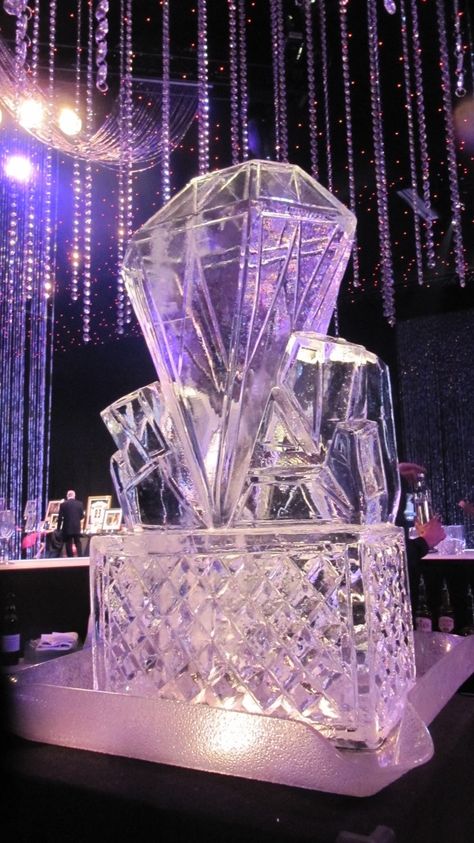 Ice Luge Diamond Ice Sculpture, Diamond Theme Wedding, Diamond Jubilee Theme Party, Diamond Party Theme, Ice Party Theme, Diamond Wedding Theme, Diamond Theme Party, Diamonds And Denim Party, Ice Theme