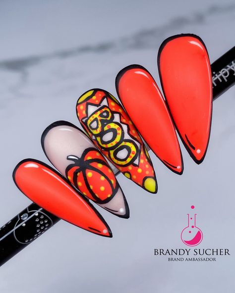 Bringing some comic book vibes to Halloween with this Pop Art nail set! 🎃💥 Bold lines, bright colors, and a dash of spooky fun—these nails are the perfect blend of playful and eerie. Who’s ready for some Halloween pop? 💅🏻🖤 @lightelegancehq products -Classic White P+ -Trippy & Psychedelic Buttercream ✨Use my code “BRANDY15” to get 15% off your first order✨ #popart #halloweennails #summerween #fallnails #LightElegance #LEBrandAmbassador #GetKlawed #nailinspo #nailart #halloweennailart #480... Halloween Pop Art Nails, Color Pop Nails, Buttercream Nails, Pop Art Halloween Nails, Bright Halloween Nails, Pop Art Nails Designs, Lego Nails, Comic Book Nails, Carnival Nails