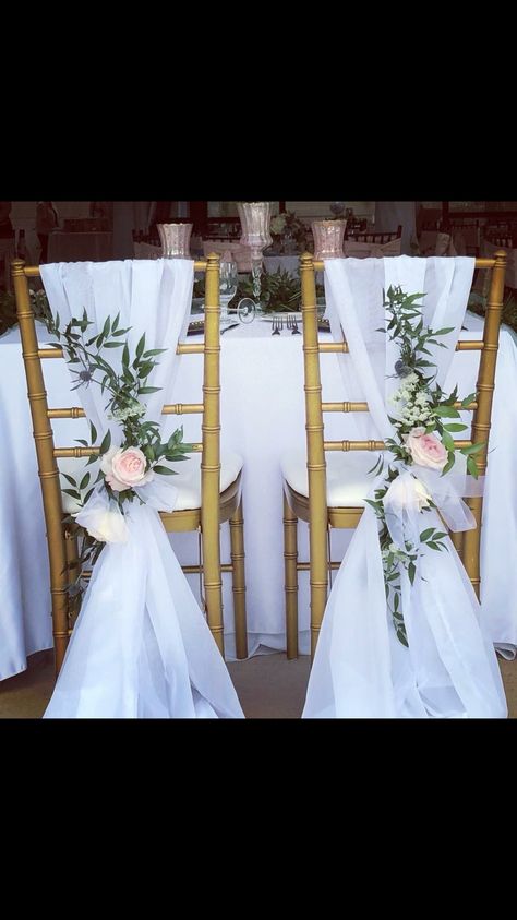 Bride And Groom Chairs At Reception, Wedding Chairs Bride And Groom, Bridal Bouquette, Bride And Groom Chair Decor, Church Aisle Decorations, Bride Groom Chairs, Brides Chair, Bride Groom Table, Beauty And Beast Wedding