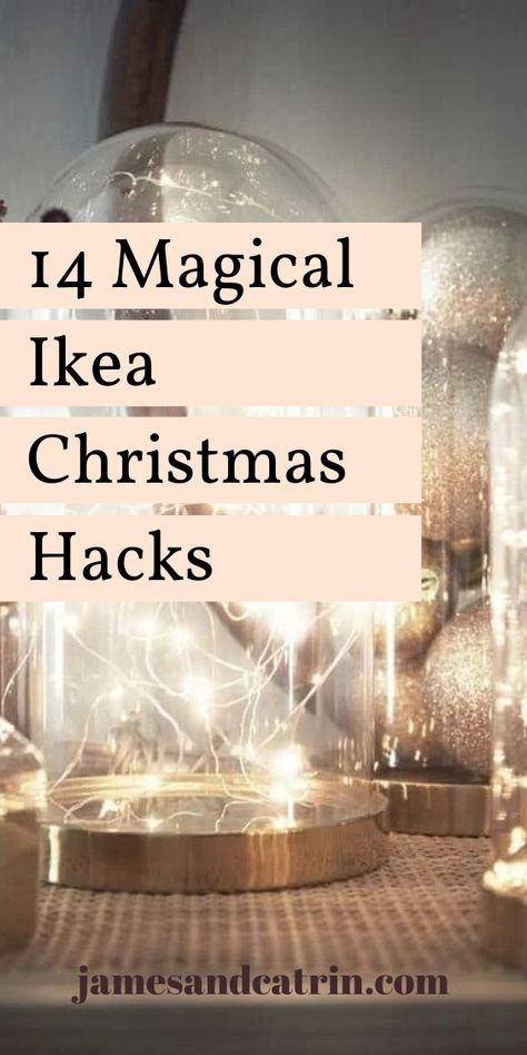 Whether you are looking to save money on Christmas decorations or going for a different look this year, why not try an Ikea Christmas hack? There are so many great Christmas decorations you can make out of Ikea products. We've brought together the best Ikea Christmas hacks. #ikeachristmashack #ikeahacks #christmasdecorations #diychristmas #jamesandcatrin Ikea Christmas Tree Decoration, Christmas Magic Decorations, Diy Christmas Decorations 2023, Ikea Christmas 2023, Christmas Decor Budget, Ikea Christmas Hacks, Christmas Decoration Hacks, Ikea Lantern Ideas, Ikea Christmas Gifts