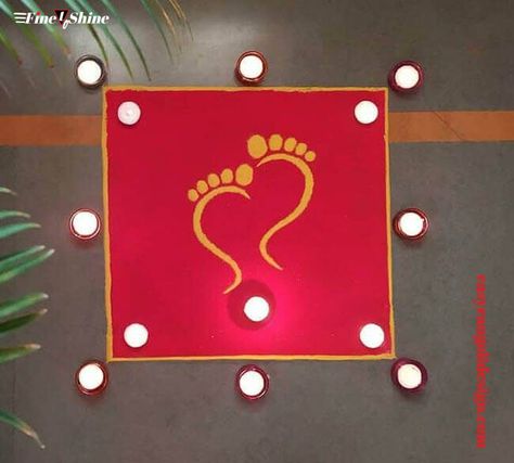 Rangoli On Plate, Rangoli Designs For Gauri Puja, New Rangoli Designs Creativity Diwali, Deewali Rangoli Designs, Simple Diwali Rangoli Ideas Easy, New Rangoli Designs Creativity Easy, Diwali Easy Rangoli Designs, Simple Easy Rangoli Designs, Easy Rangoli Designs Diwali Simple