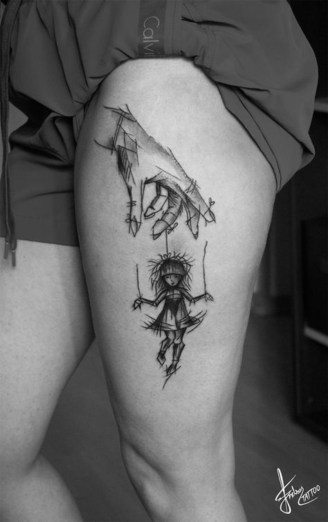 Puppet Master Tattoo Puppet Hand Tattoo, Puppet Tattoo Marionette, Puppet Master Tattoo, Marionette Tattoo, Puppet Tattoo, Puppet Hands, Master Tattoo, Knife Tattoo, Puppet Master