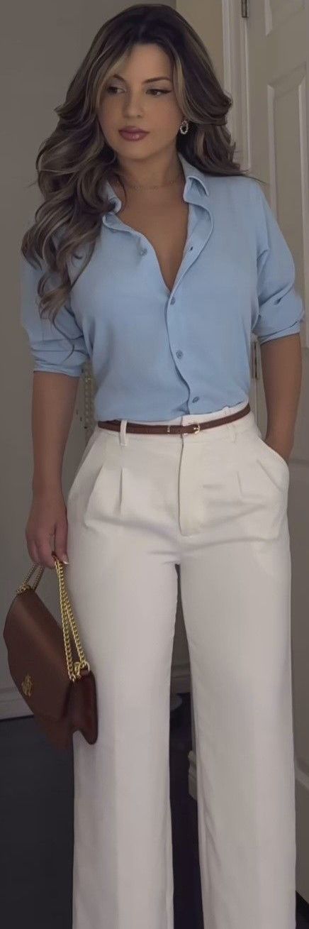 Blue Interview Outfit Women, Business Casual Summer Outfits For Women, Summer Business Outfits, Classic Style Outfits, Professional Outfits Women, Business Casual Outfits For Work, Elegante Casual, Classy Work Outfits, Stylish Work Outfits