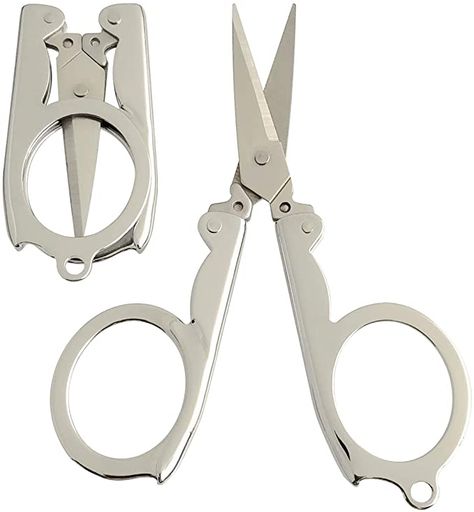 Amazon.com : 2Pcs Mini Scissors,Foldable Scissors Stainless,Travel Scissors for Can Hang on Your Key Chain,for Craft, Camping, Outdoors : Arts, Crafts & Sewing Hair Thread, Mini Scissors, Metal Scissors, Folding Scissors, Small Scissors, Medical Kit, Mini Craft, Camping Outdoors, Hang On