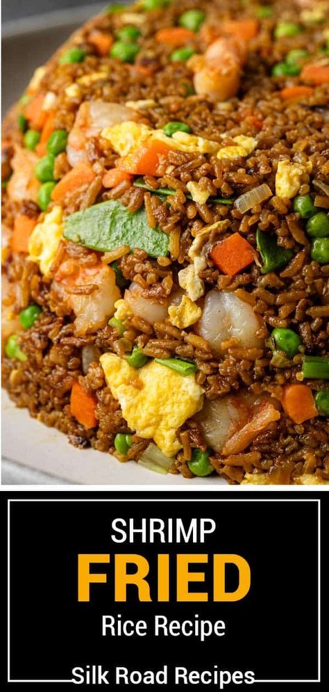 Perfect shrimp fried rice has fluffy eggs, a handful of vegetables, and tender shrimp. Make it at home with this quick, easy recipe! Egg Fried Rice Recipe Chinese Food, Chinese Shrimp Fried Rice, European Meals, Prawn Fried Rice, Shrimp Fried Rice Recipe, Fried Rice Recipe Easy, Fried Rice With Egg, Breaded Shrimp, Savory Rice