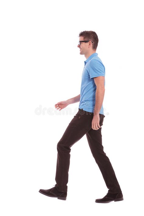 Man Walking Side View, Man Walking Reference, Walking Side View, Guy Walking, Walking Images, Walking Pictures, Anatomy References, Male Anatomy, Male Profile