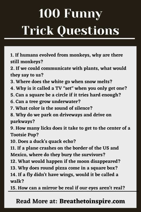 Rhetorical Questions Funny, Wrong Answers Only Questions, High Questions Funny Thoughts, Funny Questions To Ask Friends Hilarious, Trick Questions With Answers, Funny Trick Questions, Funny Questions To Ask, Common Sense Questions, Trick Pictures