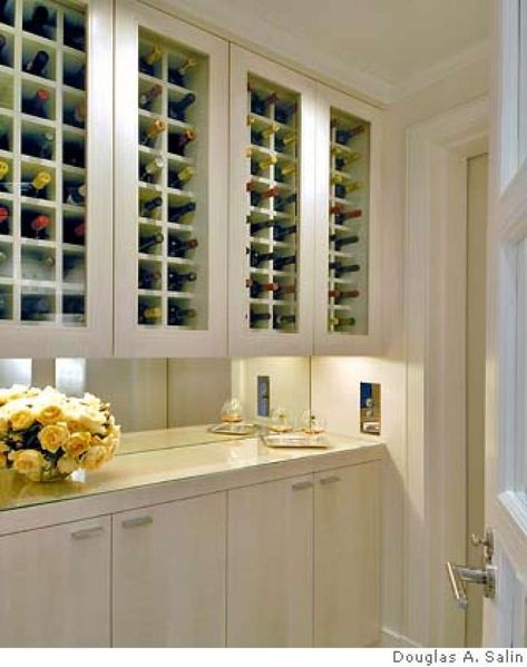 Cabinet Wine Rack, Traditional Bar, Wine Rack Design, Upper Cabinet, Travertine Floors, Wall Mounted Wine Rack, Contemporary Traditional, Wine Glass Rack, Wine Cellars