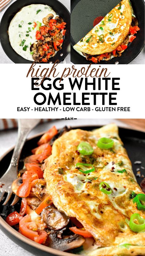 Egg White Breakfast Recipes, Egg Omelette Recipe, Egg White Breakfast, Healthy Omelette, Omlet Recipes, Omelette Recipe Easy, Egg White Omelette, Egg White Recipes, Healthy Eggs