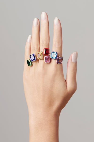 Rings | Alison Lou Vogue Art, Amethyst Cocktail Ring, Unique Ring Designs, Sapphire Cocktail Ring, Alison Lou, Jewelry Organizers, Deco Ring, Vintage Vogue, Girly Jewelry