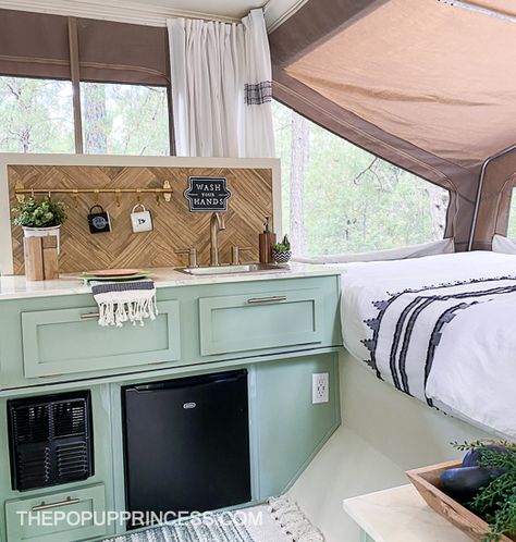 Small Pop Up Camper Remodel, Jayco Pop Up Campers, Small Pop Up Campers, Tent Trailer Remodel, Pop Up Camper Remodel, Pop Up Princess, Popup Camper Remodel, Pop Up Tent Trailer, Camper Interior Design