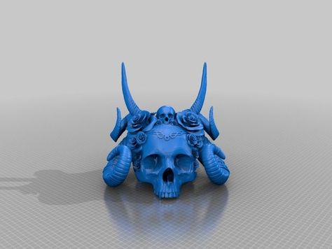 Gothic Succubus Skull by ItsAustinSea - Thingiverse Goth 3d Print, Miniature Figures Fantasy, 3d Printing Ideas, Plastic Fantastic, Halloween 3d, Building Company, 3d Printed Objects, 3d Printer Diy, 3d Printing Projects