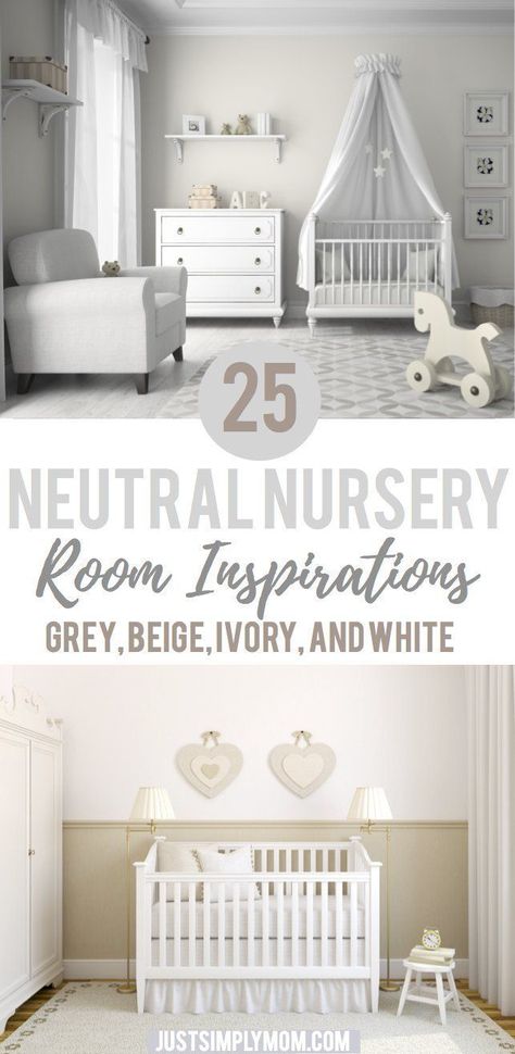 Here are some soft and simple ideas to get you started on your neutral nursery. Inspiration for gender neutral nurseries with white, grey, beige, taupe, or ivory colors. Neutral Nursery Rooms, Ikea Nursery, Dream Nursery, Simple Nursery, White Crib, Fun Nursery, Baby Nursery Neutral, White Nursery, Baby Rooms