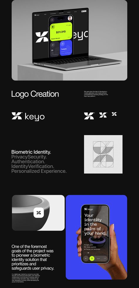 Keyo Identity System UX UI Design :: Behance Creative Presentation Design, Ui System, Case Study Template, Digital Identity, Case Study Design, Ui Design Trends, Logo Presentation, Identity System, Creative Presentation