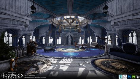 ArtStation - Hogwarts Legacy _ Day Hogwarts Common Rooms, Ravenclaw Room, Hogwarts Interior, Ravenclaw Common Room, Ravenclaw House, Hogwarts Legacy, Common Room, Hogwarts Mystery, Hogwarts School