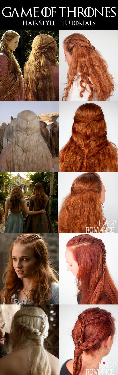 Hair Romance - Halloween hairstyles - Game of Thrones Hair tutorials Game Of Thrones Hairstyles, Game Of Thrones Hair, Hair Romance, Hairstyle Tutorials, Gra O Tron, Hairstyle Tutorial, Hair Tutorials, Hair Dos, Gorgeous Hair