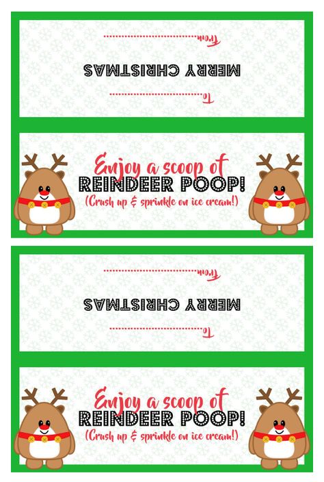 Reindeer Poop Printable Free, Xmas Food Gifts, Winter Boards, Free Christmas Labels, Reindeer Poop, Punny Gifts, Xmas Games, Magic Reindeer Food, Reindeer Food